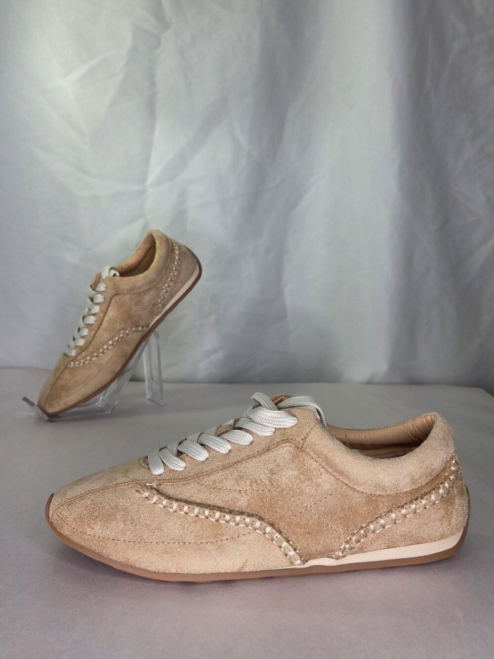 DV Dolce Vita Farrah Whipstitch Low Profile Sneaker - Stone, Size: 6.5